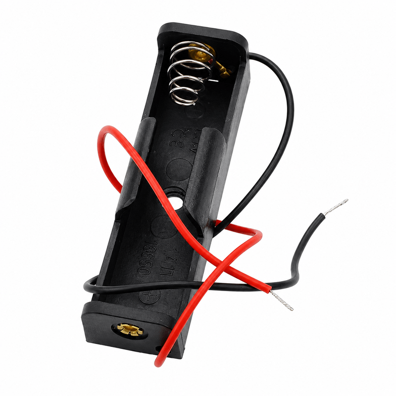 18650 Battery Holder for 3.7V Lithium-Ion Cells | Single Slot Battery Case with Wire Leads for DIY Electronics & Arduino Projects