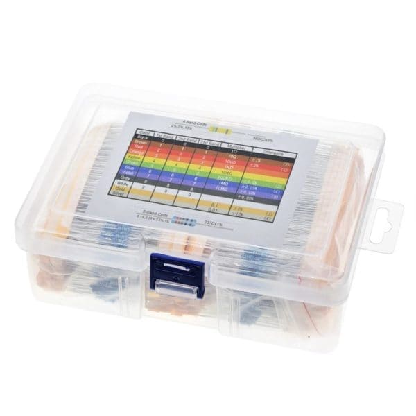 600pcs 1% Metal Film Resistor Kit | 1/4W 10Ω–1MΩ Assorted Set for Arduino, DIY Electronics & Circuit Prototyping