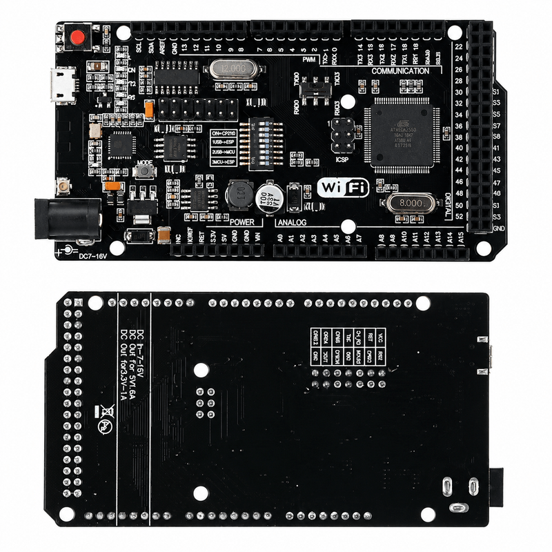 Arduino Mega + WiFi R3 ATmega2560 + ESP8266 Development Board with USB CH340G for IoT Projects