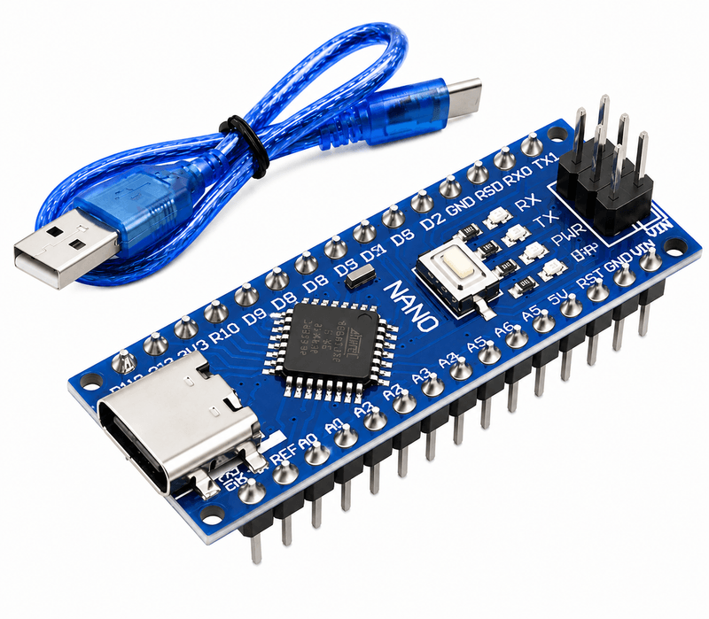 Arduino Nano V3.0 ATmega328P CH340 Type-C Development Board with USB Cable | Compact USB-C Microcontroller for Arduino Projects