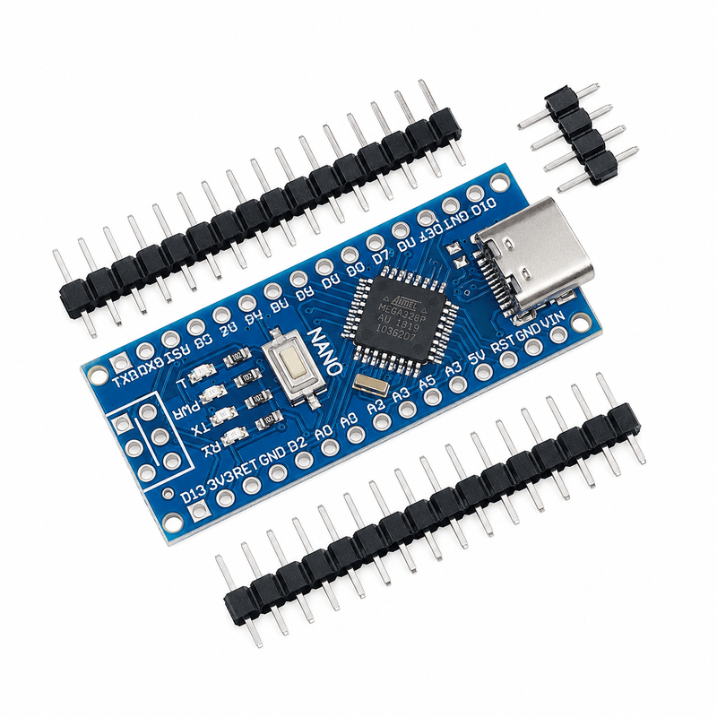 Arduino Nano V3.0 ATmega328P CH340 Type-C Unsoldered Development Board | Compact USB-C Microcontroller for Arduino Projects