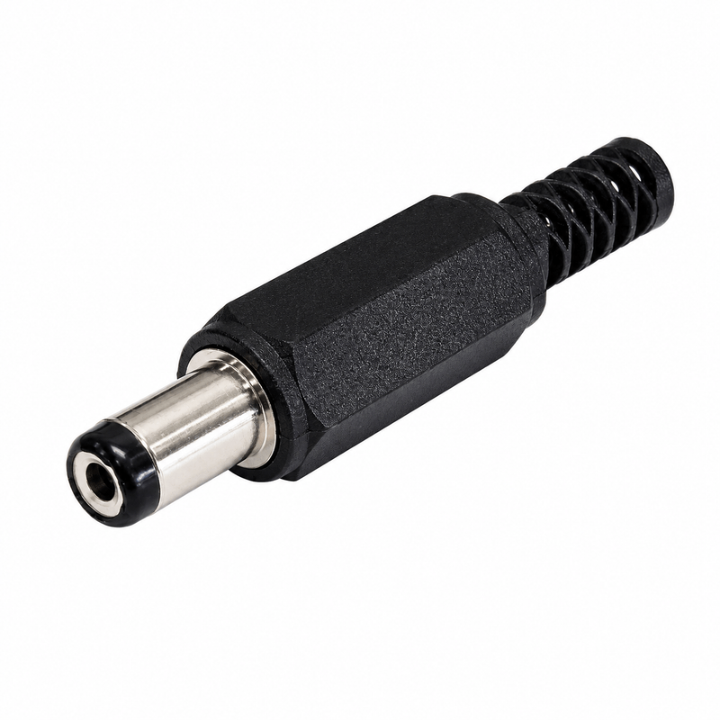 DC Power Connector Male 2.1mm x 5.5mm Plastic Plug for CCTV, LED & Electronics.