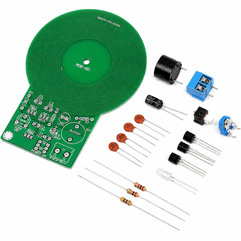 Metal Detector Kit 60mm DC 3V-5V Non-Contact Electronic Sensor Board DIY Kit for Arduino & STEM Projects