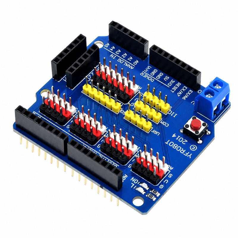 V5 Sensor Shield Expansion Board for Arduino UNO R3 V5.0 – IO Expansion Module for Servo, Sensor & Electronic Projects